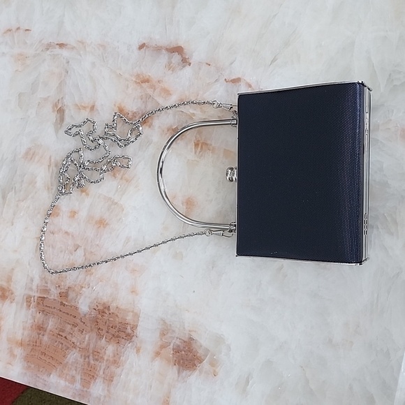 Sasha Vintage Metal Clutch Bag/ Forever21 Quilted Faux Leather Box Clutch - Picture 2 of 16